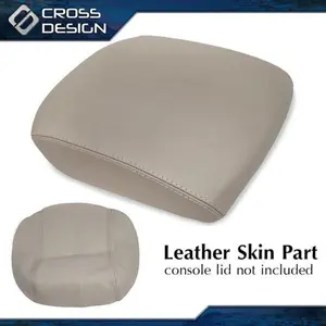 CROSSDESIGN Fit For 2009-15 Honda Pilot Beige Leather Armrest Center Console Lid Cover Skin