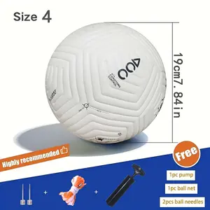 [Soccer Ball for Youth] Seamless Size 4 Soccer - Youth Training and Competition with Pump, Needle, Net Bag Anti-Slip Durable
