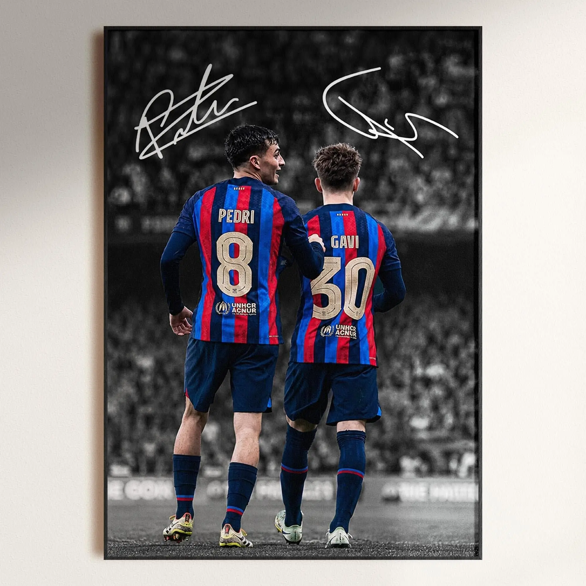 Pedri & Gavi Poster, Signed Football Poster ( Unframed - Print Only )