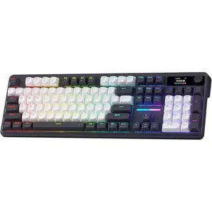 Redragon K762 Wireless Gasket Gaming Keyboard w/Hype Screen & Knob, 104 Keys Mechanical Keyboard, Easy-Control 1.14’’ TFT Info Display, 5-Layer Noise Dampening, Round PBT Keycaps, Mint Mambo Switch, Abyssal Blue