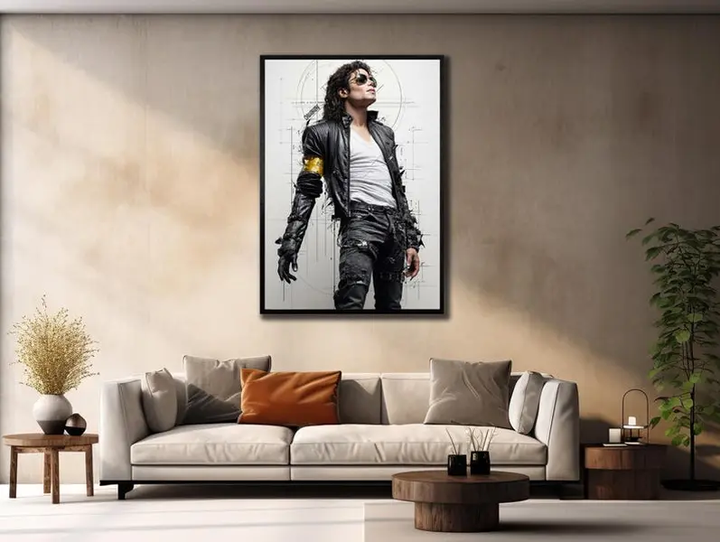 Michael Jackson Art Poster Print Unframed :Iconic Music Legend Painting, Jackson Dance Pose Poster
