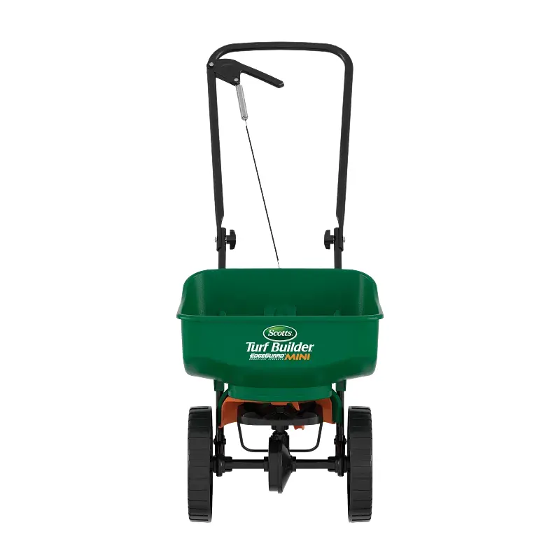Scotts Turf Builder EdgeGuard Mini Broadcast Spreader - Walk Behind Spreader for Small to Medium Size Yards