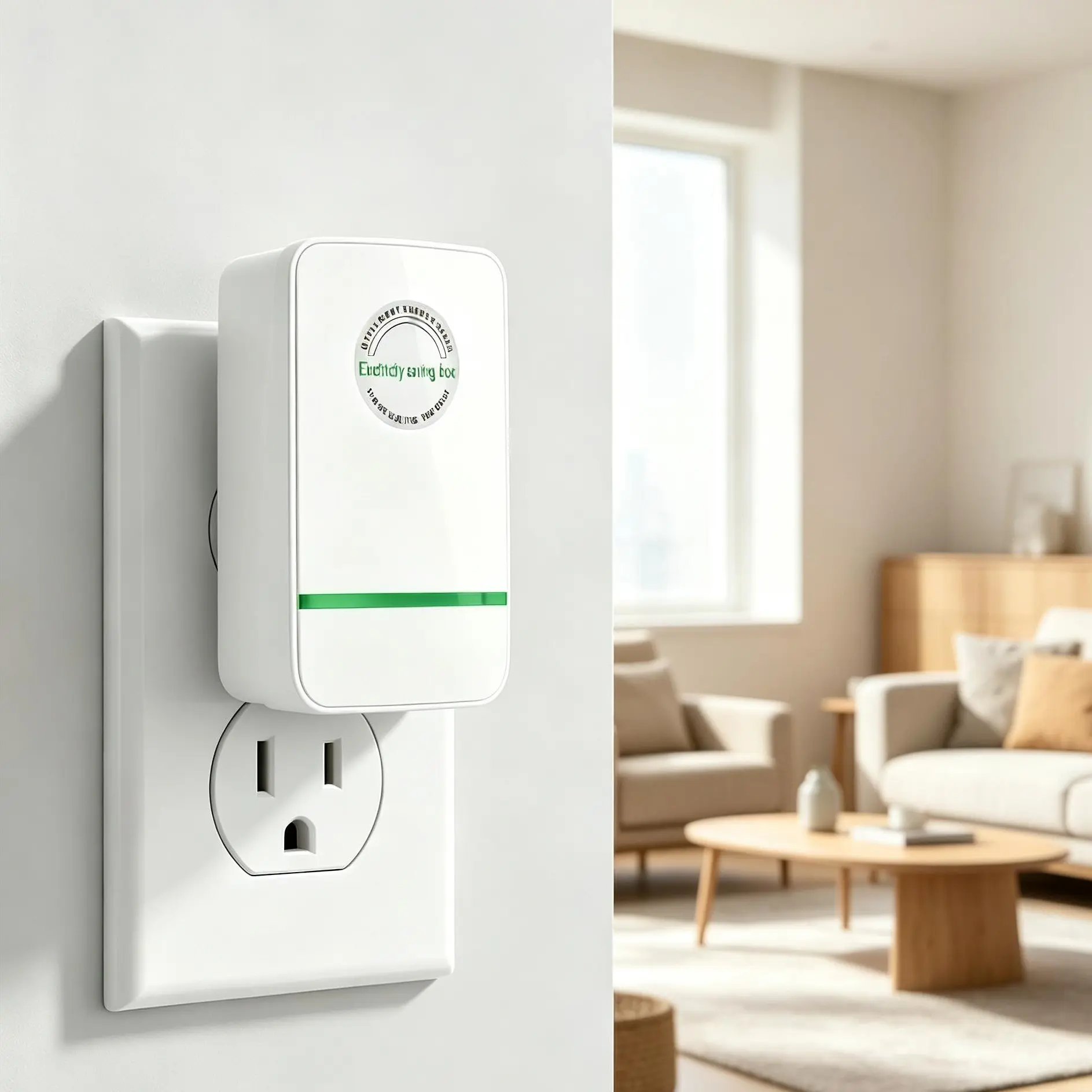 Plug-in Power Box with US Plug, Energy-Saving Power Box 90–250V Input Range, Smart Electricity Saver Device, Cut Electric Bills, Eliminate Phantom Power, Ideal for Home, Apartment & Office