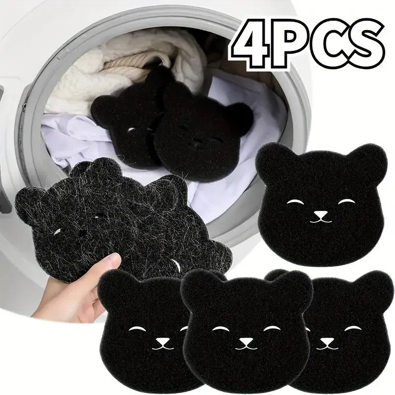 4pcs Reusable pet hair washing sponge laundry balls, hair glue machine, pet hair filter, brush, dry and wet dual-use