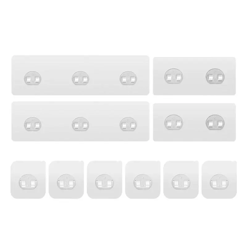 Shower Rack Adhesive Replacement, 10pcs/set Waterproof Adhesive Shower Hooks, Strong Adhesive Hook for Bathroom Storage Rack & Kitchen Shelf, Organizer, Bathroom Organizing Accessories