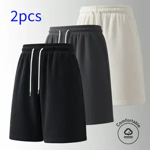 2-pack summer men’s corduroy comfortable casual mid-length shorts — stylish, versatile design suitable for the gym and running