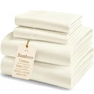 SASTTIE Bamboo Cooling Bed Sheets - 14 Inch Deep Pocket Hotel-Grade Bedding Set for Room Decor, Ultra-Soft & Breathable for Hot Sleepers, Wrinkle-Resistant & Moisture-Wicking Bamboo Fabric, Double-Stitched Machine Washable Sheets