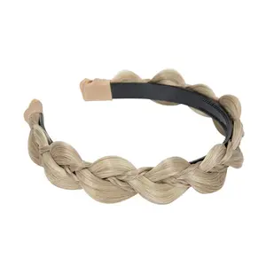 Braided Hairpiece Headband for Women - Multicolor Fake Hair Wrap with Non-Slip Grip,Pre-Styled Hair Accessory​