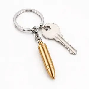Bullet Keychain Metallic Ring - Elegant Bullet Shaped Keychain for Car Mirror Backpack Home Decor, Creative Holiday Gift