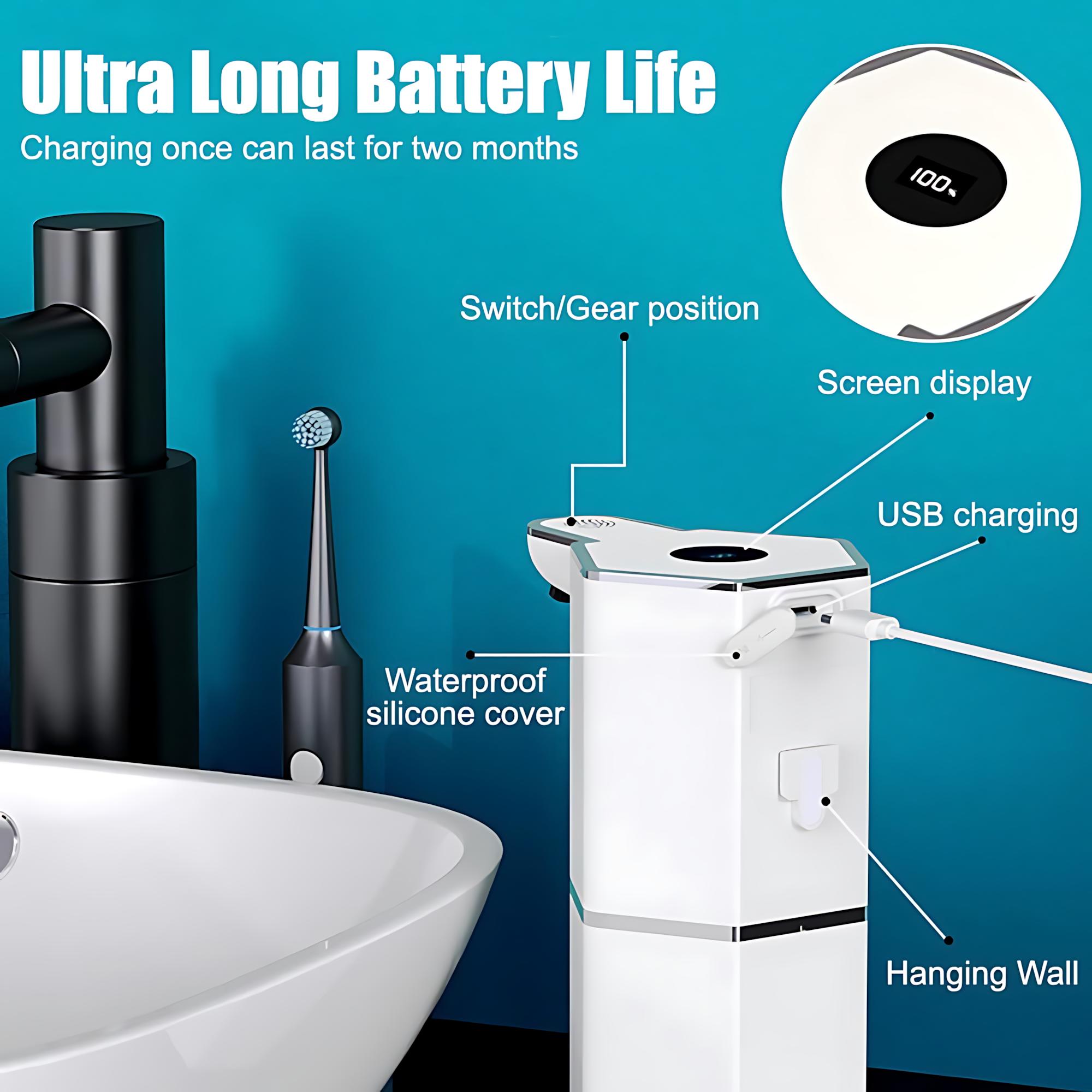 Touchless Smart Soap Dispenser Automatic – USB Rechargeable Foam/Liquid Soap Dispenser with Adjustable Settings, IPX5 Waterproof Wall Mounted Hand Soap Dispenser for Bathroom Kitchen