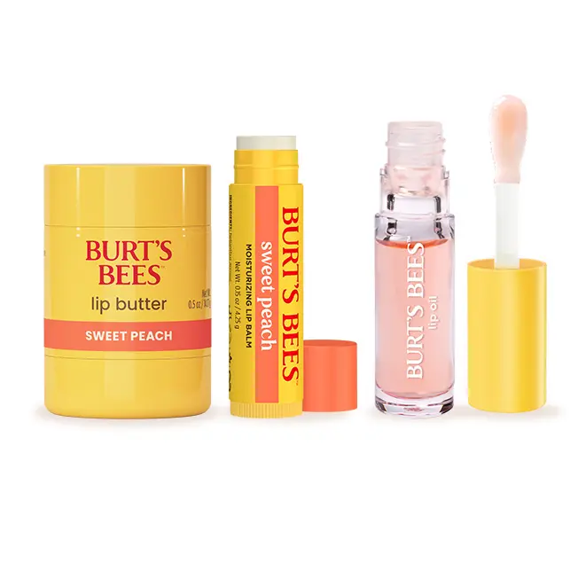 Burt’s Bees Peach Lip Butter + Clear Day Lip Oil Bundle