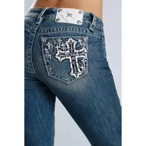 Kamryn Cross Low Rise Bootcut Jeans
