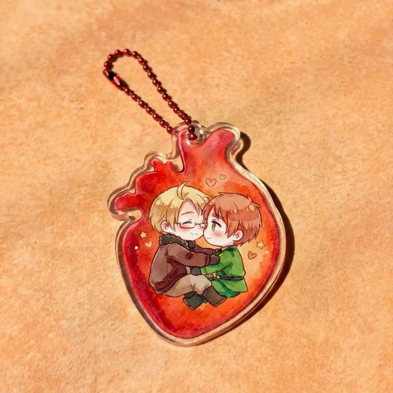 Hetalia Arthur Kirkland Alfred F. Jones Acrylic Keychain Charms,  Hetalia Fans Gift