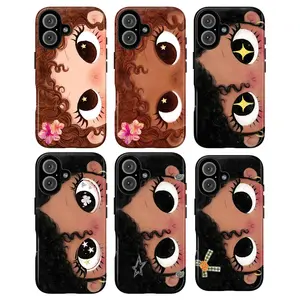 Big Eyes Doll Phone Case – Cute Cartoon Girl with Starry Big Eyes, Dreamy Kawaii Aesthetic Cover for iPhone 17 16 15 14 13 12 11 Pro Max & Samsung Galaxy S25 S24 S23 S22 S21 | Soft Girl Y2K Coquette, Artsy Cute Gift for Her