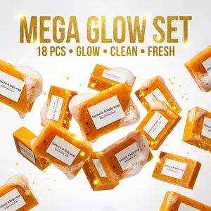 18pcs Lemon Turmeric Kojic Acid Soap for Dark Spot Removal Glow Brightening Organic Lemon Body Care Soap art soap split pea soap kids bath bombs with toys easter bath bombs rose bath milk black walnut bath rosemary bath bomb maggots bath bomb bubblebar