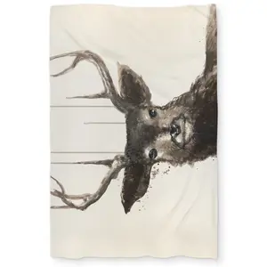 360 Stand Twin Extra Long Decorative Duvet Cover Set - Abstract Brown Deer Wildlife Art Print, 360-Degree Stand Feature, Machine Washable Covers, Bedroom Bedding Set Essential Home Decor Linens (Textiles & Soft Furnishings), Microfiber Bed Set