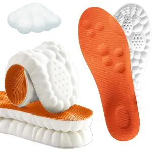 4D Soft Memory Foam Shoe Insoles for Women and Men, Breathable Cushion Inserts, Shock Absorbing Heel Support Pads,Soft Elastic Breathable Shoe Insoles ,Perfect for Work Boots, Running Shoes, and Extended Standing Hours
