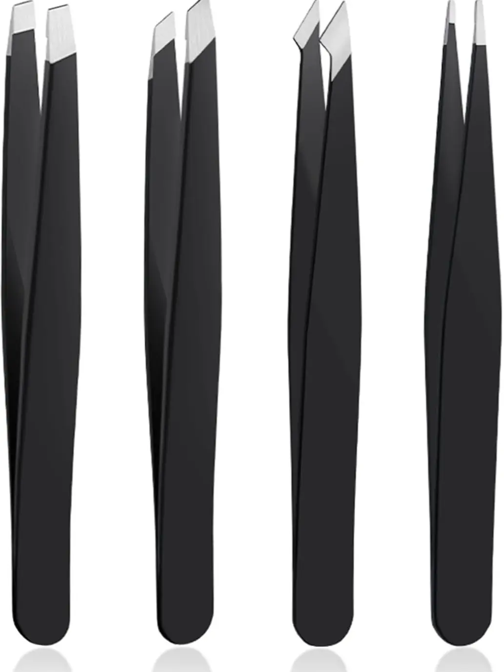 Precision Tweezers Set - 4 Piece Sturdy Stainless Steel Beauty Tools for Ingrown Hair, Splinter Removal & Blackhead Extraction, Splinters Removal Tweezers, Precision Tools For Your Needs, Hair Tools, Everyday Use