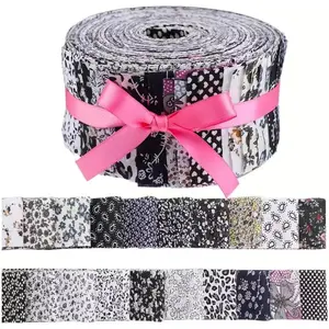 Premium Cotton Jelly Roll Fabric Precut Strips - 40 Strips 2.5" x 39.4" for Quilting, Sewing & Crafting - Assorted Prints Fabric Bundles for DIY Projects, Home Decor (Garden Flowers)