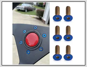 6pcs Steering Wheel Screw Bolts Taper M5×0.8 Length 15mm Burnt Titanium Finish Flat Head Car Accessories