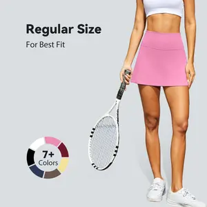 DLOODA Women's High-Waist Elastic Waist Skort, Tennis Attire with Pocket Shorts, Mini Athletic Skort for Summer Workout Golf, Women's Clothes Athleisure Bottoms tiktokshopspringglowup,summervibes