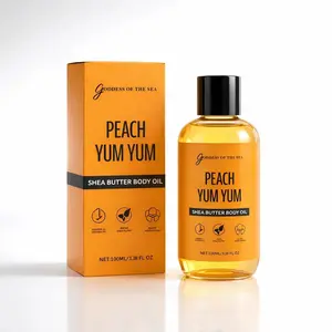 Shea Butter Body Oil (peach), Refreshing Hydrating Nourishing Absorbent Moisturizing Body Care Oil, Easy Absorption, Water Locking Formula, Natural Ingredients