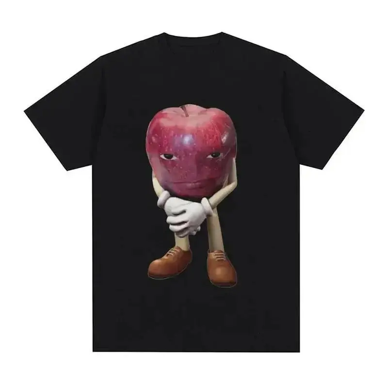 [Free Shipping] Unisex Oversize Tops Streetwear Round Neck TshirtFunny Me Asf Apple With Face Meme T Shirt Unisex Fashion High Quality T Shirts Men Retro Casual Short Sleeve T-Shirt Tops Golf Gift T-Shirt For Men And Women