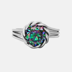 【227】Promotional Event 3CT Round Synthetic Moissanite Ring– Elegant and Radiant Choice for Special Occasions