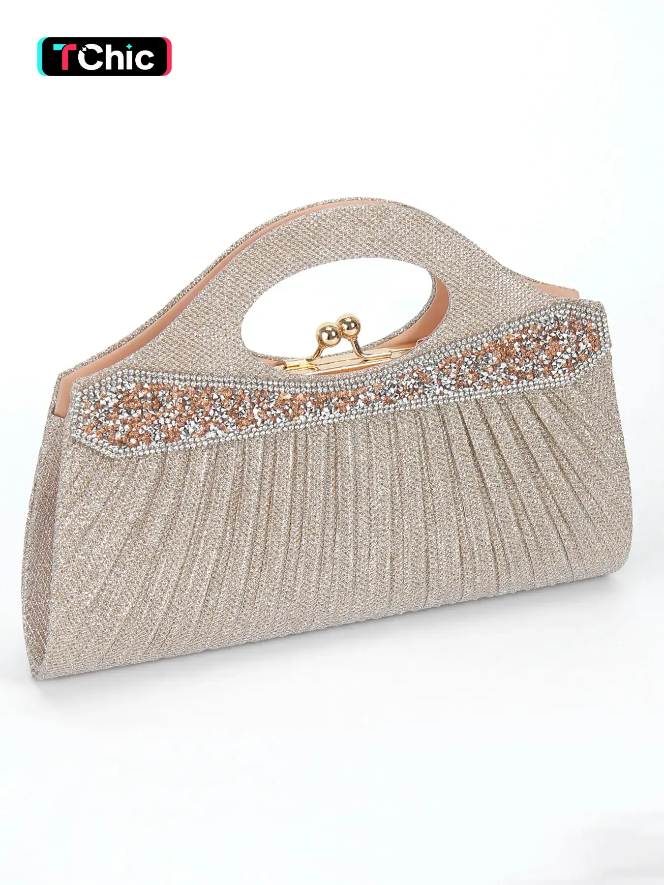 Women's Elegant Rhinestone Decorated Evening Bag, Exquisite Trendy Handbag, Fashionable Bag for Party Decoration, Elegant Stylish Purse, Evening Clutch Purse, Formal Purse, Fashionable Embellished Clutch, Fashion Purses