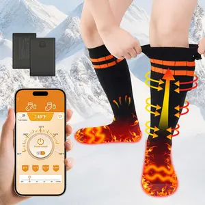 Heated Socks with APP Control, 5000mah Battery, Rechargeable & Washable Design, Ideal for Winter Activities Like Hunting & Skiing