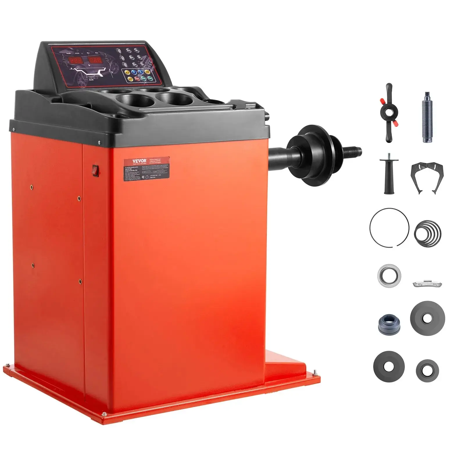 【Summerfinds】VEVOR Tire Changer Machine,18" SpindleDurable Tire Balancer with 4 Size of Conic & 45# SteelReinforced Tire Balancer with Complete Measuring Tools & Multi-CompartmentFit for 1.5"-18" Wide Tire