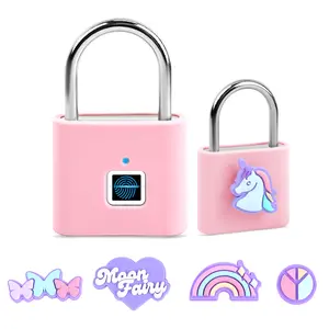 Smart Fingerprint Padlock - Rechargeable Keyless Lock with 0.3s Unlock, 20 Fingerprints, IP65 Waterproof, 180-Day Standby, USB-C, for Backpack,Luggage, Gym Locker Children's Day & Birthday Gift for girl school