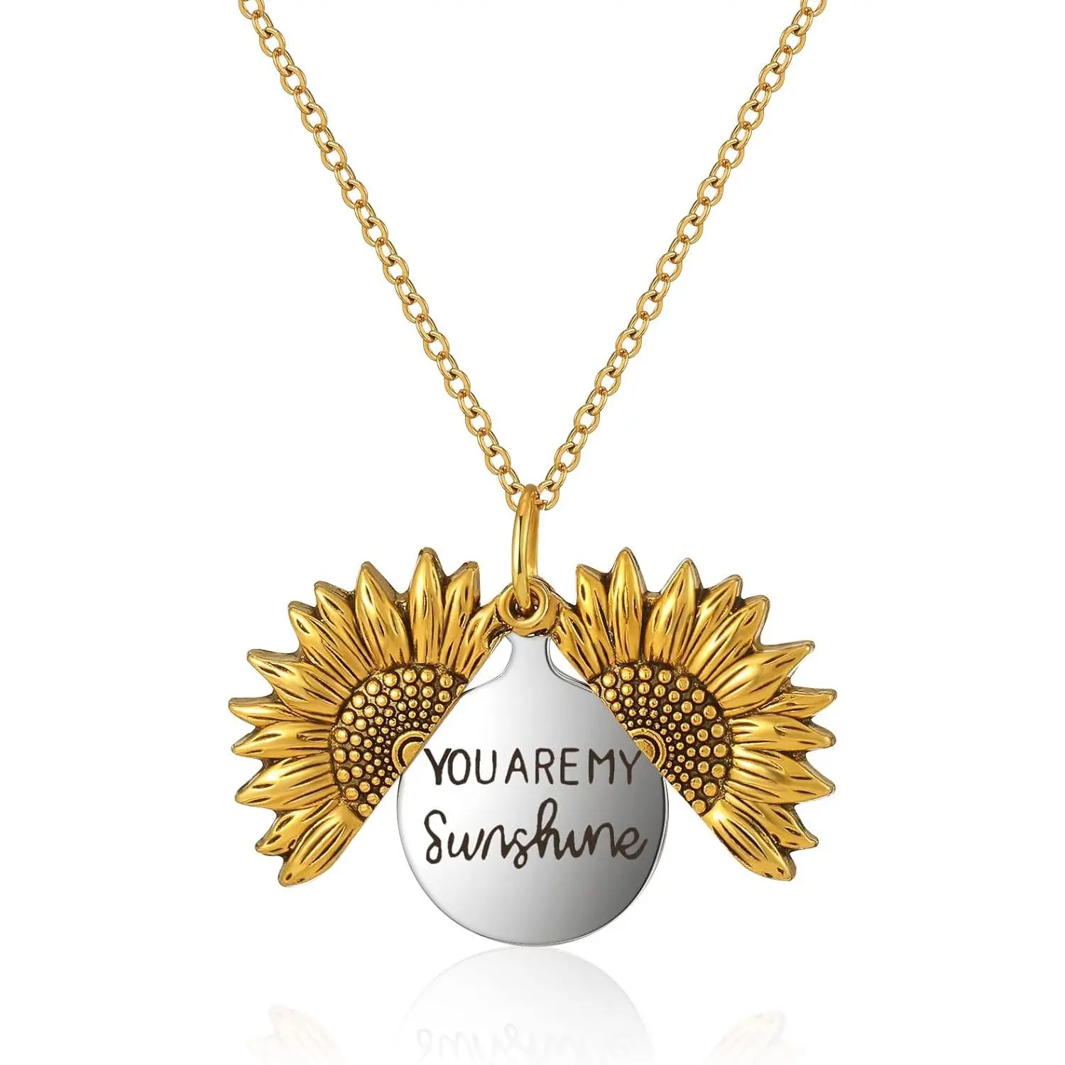 Women's "You Are My Sunshine" Sunflower Costume Necklace - Ideal for Anniversary, Birthday, Christmas, Daily Wear