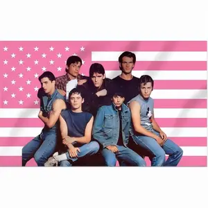 The Outsiders Decorative Flags for Indoor Outdoor, Pink flag tapestry.indoor outdoor banner/tapestry room decor/bedroom living room party decor/background decoration