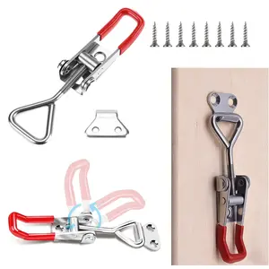 Fnansi 10pcs Adjustable Toggle Latch, Draw Latch, Tension Latch with Screws, Metal Latch for Toolbox, Cabinet, Chest, Industrial Equipment