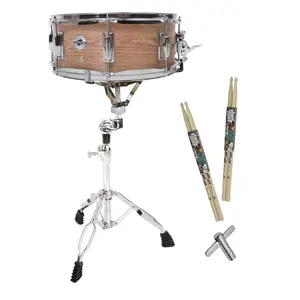 GRIFFIN Snare Drum Kit with Snare Stand, 2 Pairs of Maple Drum Sticks & Drum Key | Wood Shell Drum Set, Percussion Musical Instrument Practice Package | 8 Metal Tuning Lugs & Snare Strainer Throw Off