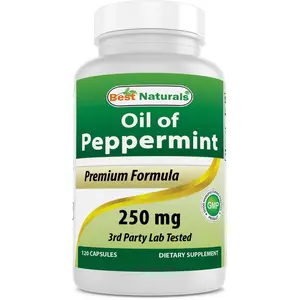 Best Naturals Peppermint Oil Bowel Soothing Dietary Supplement, 250 mg, 120 Count