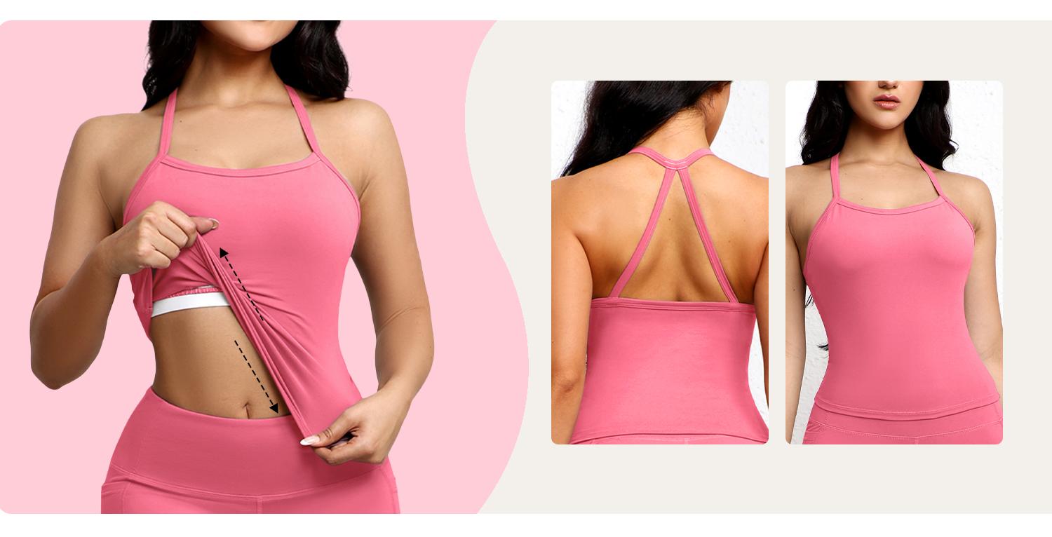 Women's 3-Piece Athletic Tank Top Set - Y-Back, Breathable Quick-Dry Knit Fabric, Built-In Bra Pads, Trending Cute Going Out Tops, Athletic Style, for Running & Fitness Enthusiasts, Cold Wash, Athleisure Breathable Clothes