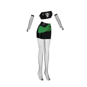 Danny Phantom Cosplay Costume Sam Manson Skull Top Skirt Costume Women Halloween Outfit Suit With Stockings Clothing Womenswear Fitted