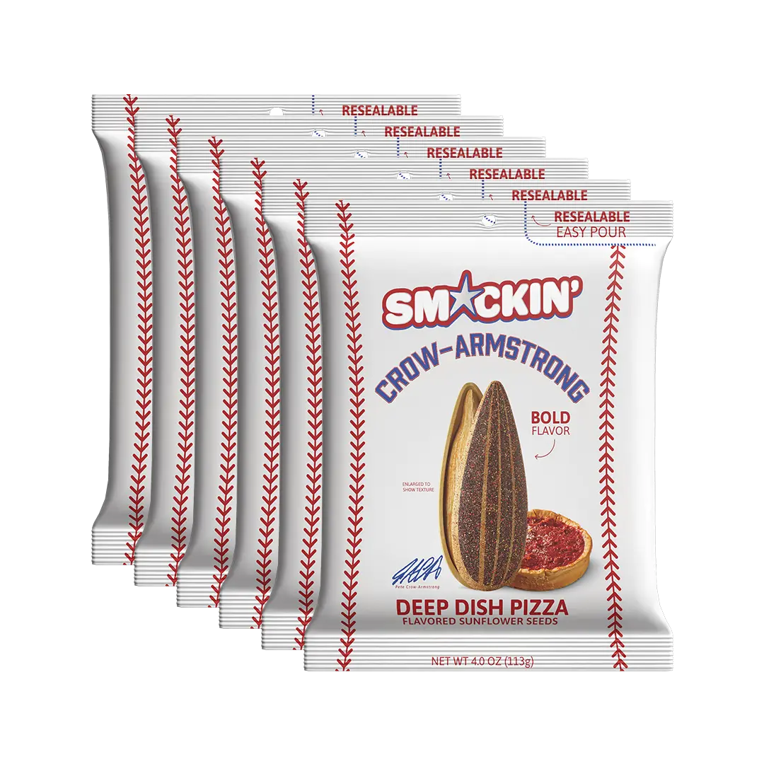 SMACKIN' Sunflower Seeds PETE CROW-ARMSTRONG PIZZA - 6 Resealable 4oz. Bags