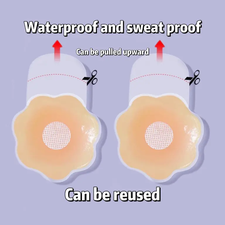 【New Summer Products】Nipple Covers 3 Pairs for Women, Reusable Adhesive Invisible Pasties Silicone Cover for Dress Pink Womenswear Accessories