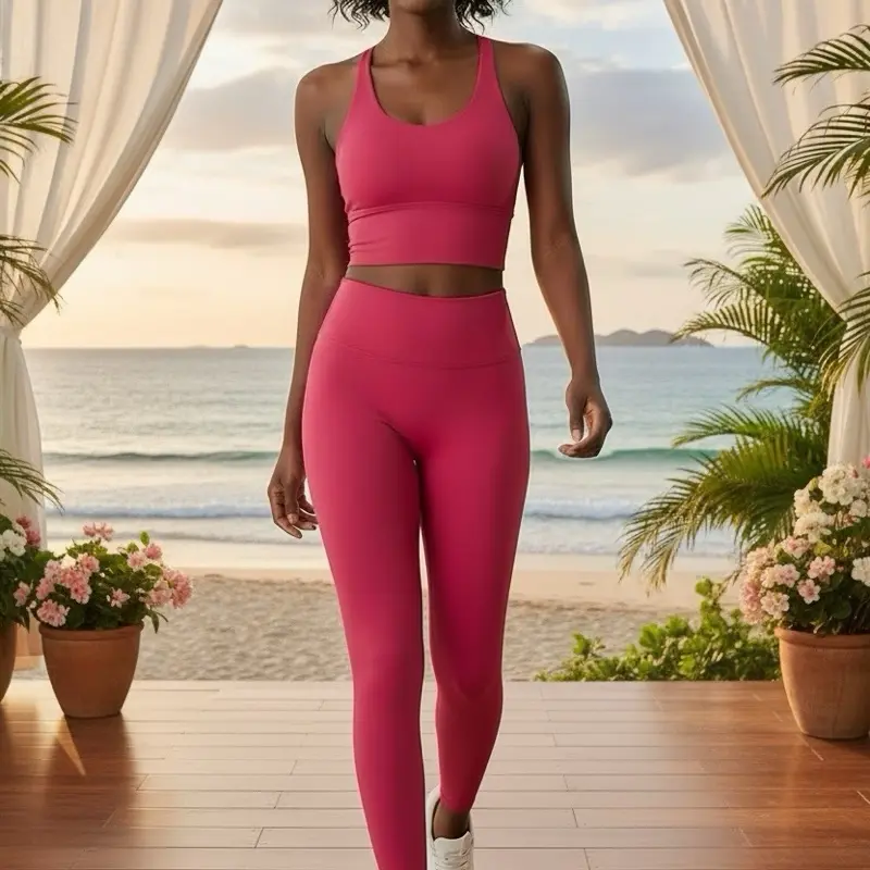 Fuchsia Pink Two Piece Set