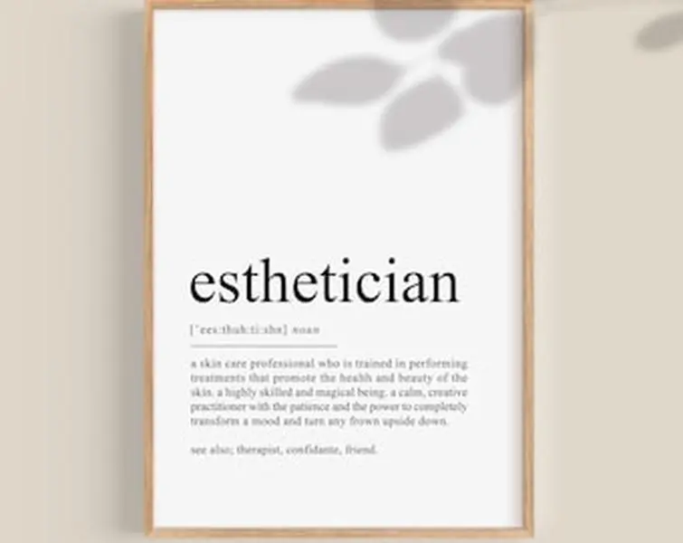 Esthetician Gift, Esthetician Decor, Definition Print, Beauty Therapist gift, Gift for Beauty Consultant, Beauty Salon Decor, Printable