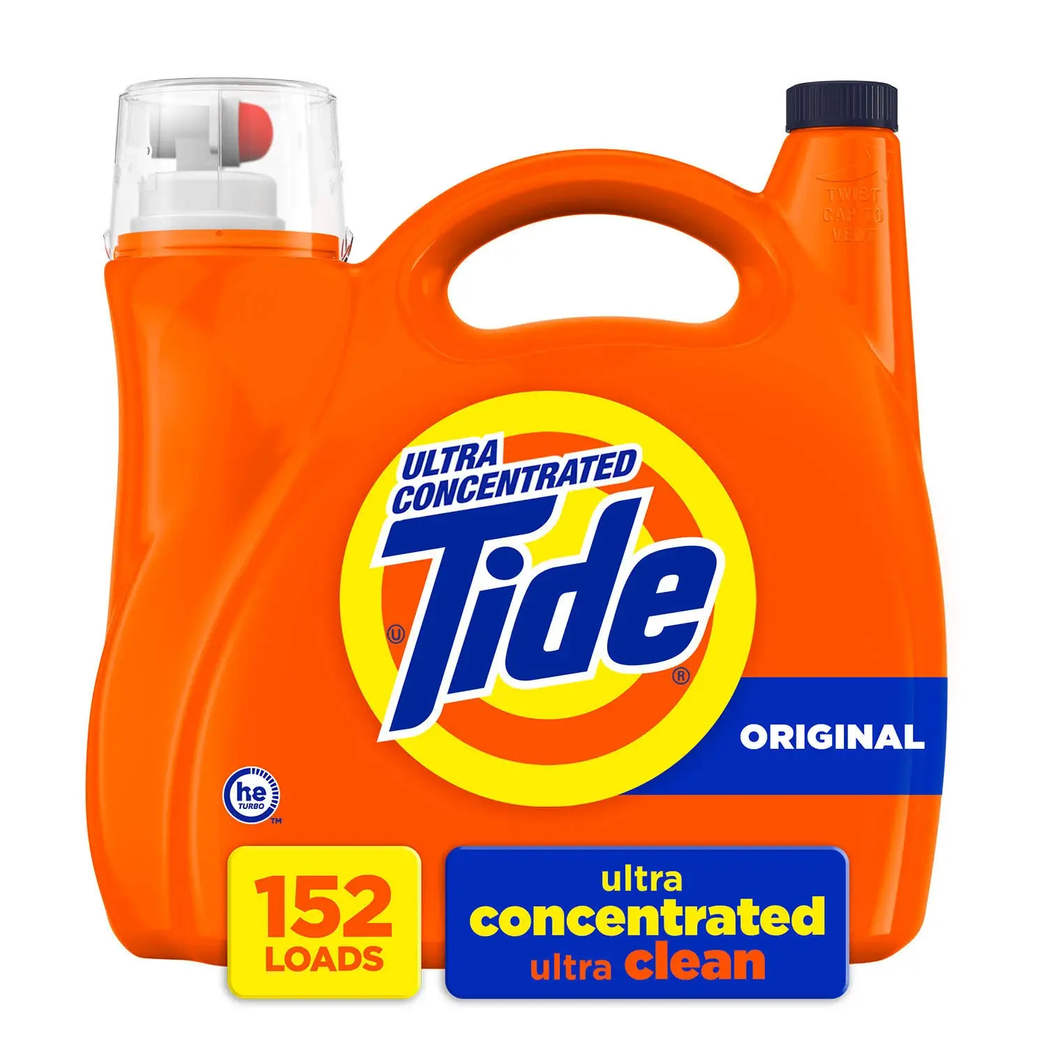 Tide Ultra Concentrated HE Liquid Household Laundry Detergent - Powerful Cleaning, 152 Loads, 170 Fl Oz, Convenient Size for Clean Clothes