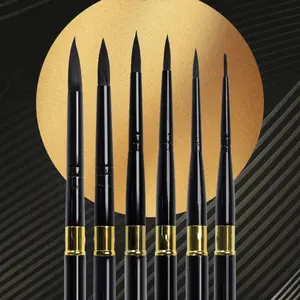 6Pcs High-Quality Black Swan Brushes Art Supplies Kit - Paint By Number Watercolor Painting Home Decor Art Materials