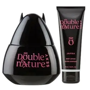Jafra Double nature Sexy eau de toilette 3.3 fl oz + body lotion 2.5 fl oz for  women glass bottle (floral,Fruity,woody,white peach,hibiscus flower,sugar cane)