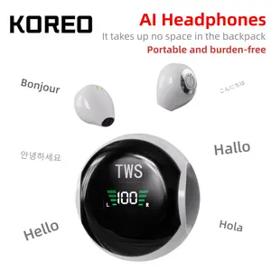 Wireless Bluetooth Earphones Mini Hidden Version 5.4 LED Power Display for Office Running Discreet Work Easy Device Switching Audio Electronic Headset White