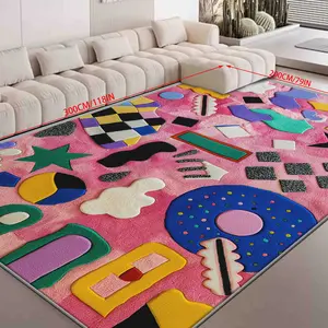 Cute Style Creative Foundation Abstract Pattern Rug, Vibrant Color Bedroom Carpet, Elegant Edged Home Decor Large Floor Mat, Abstract Area Rugs, Home Decorative Rug