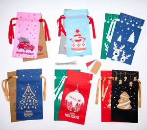 LocknLock Set of 12 Multi-Color Wine Gift Bags w/ Gift Tags