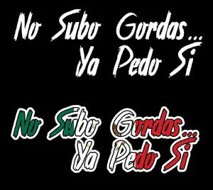 No Subo Gordas, Ya pedo si Decal Car Window Laptop Vinyl Sticker Trokitas decals